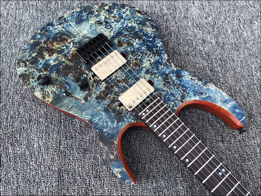 Custom Earts Electric Guitar with African Mahogany Body Black Hardware