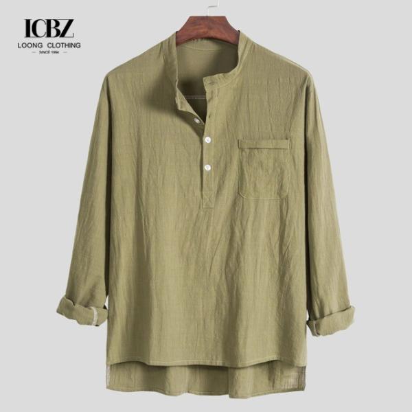 Quantity 5000 LCBZ OEM Custom Long Sleeve Men's Linen Shirts in Multi Color