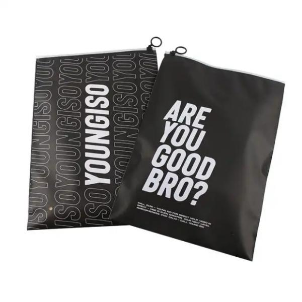 Custom Printed Logo CPE Plastic Slider Zipper Bags For Clothing Underwear T