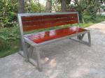 Durable Weather Resistant Outdoor Wooden Bench With Stainless Steel Frames