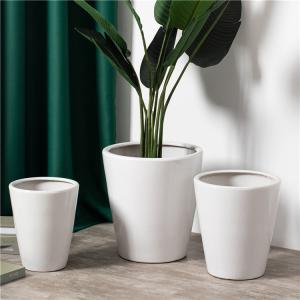China Popular design large garden planter wholesale bulk cheap home hotel decoration white ceramic flower pots on sale