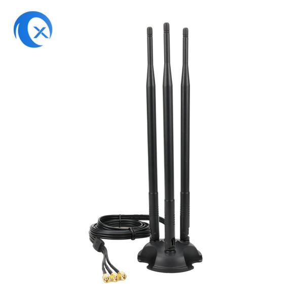 2.4G/5G Triple 7dBi Antenna WiFi Bluetooth Wireless Extender Magnetic Mount
