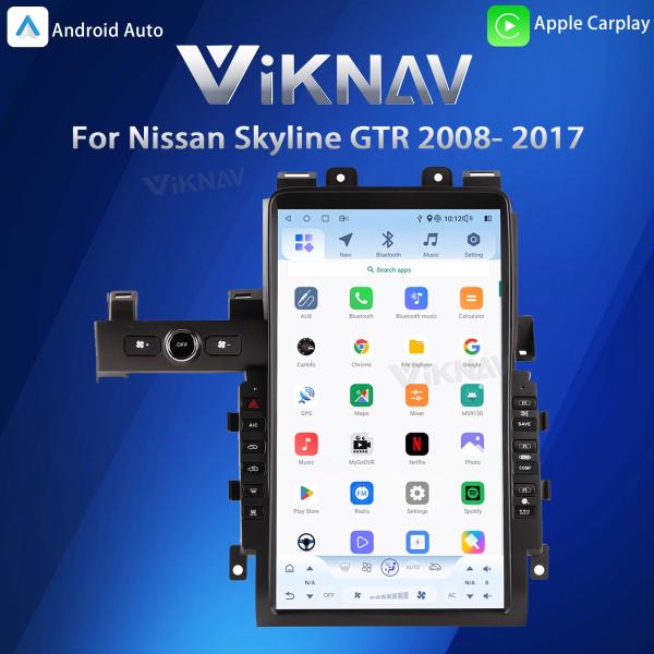 VIKNAV 13.6" Car Radio For Nissan Skyline GTR 2008- 2017 HD Touch Screen Android
