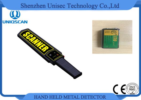 Black Small Metal Detector Wand , Security Check Portable Metal Detector