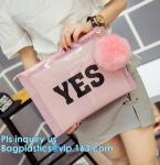 Disposable Waterproof Transparent Toiletry Clear Pvc Cosmetic Zipper Slider Bag,