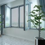 French Glass Window Aluminum Black Double Glaze Casement Windows and Swing Open