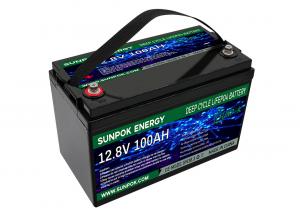 Wholesale Lightweight LiFePo4 12V 100Ah Deep Cycle Lithium Battery For RV With Bluetooth Module from china suppliers