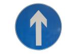 White Arrow Round Aluminum Indication Board Danger Traffic Signs
