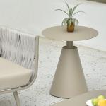 High Temperature Baking Varnish Round Aluminium Garden Table 50*55cm