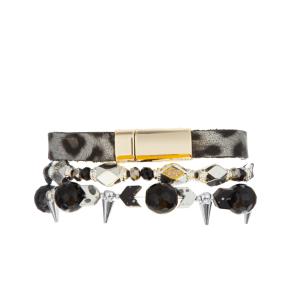 Wholesale OEM 8mm Beaded Bracelets Sets Fall And Winter Style black and white from china suppliers
