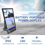 Portable Outdoor Digital Signage LCD Advertising Display 1500nits