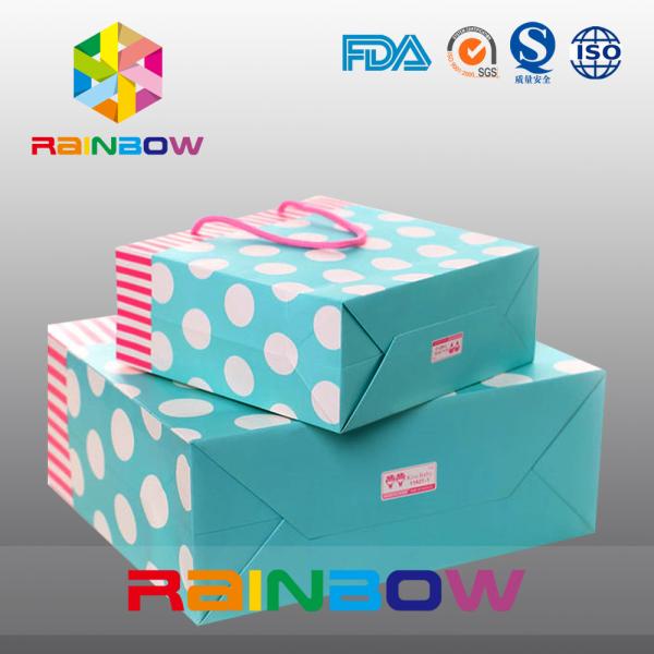 Unique Design White / Red Custom Printed Paper Bags With Handle