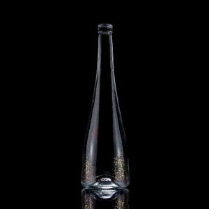 China Cone Shape Screen Printing Vodka Whisky Liquor Glass Bottle 750ml with Super Flint Glass on sale