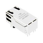 LPJK9493AHNL 10G Base-T PoE++ RJ45 Female Connector Single Port Tab UP Green