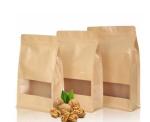 Resealable zipper kraft paper food packaging bag with window 8 colors colorful