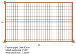 6'x9.6' canada standard construction fencing panels frame 1.2"/30mm*1.4mm thick
