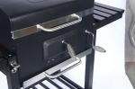 Industrial Metal Charcoal Barbeque Trolley Grill with Tabletop in Chrome Plated