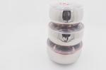 3 pcs Small size Kitchenware stainless steel storage container set round shape