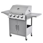 Outdoor Gas BBQ Grill with 4 Burners and Trolley Easily Cleaned Packing Size 73