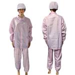 Lab Polyester ESD Antistatic Split Suit 5mm Grid Pink Special Design