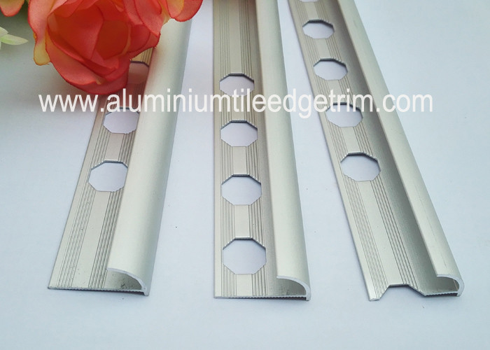 Anodized Matt Silver Aluminium Tile Edge Trim Profiles Mill Finish For Kitchen