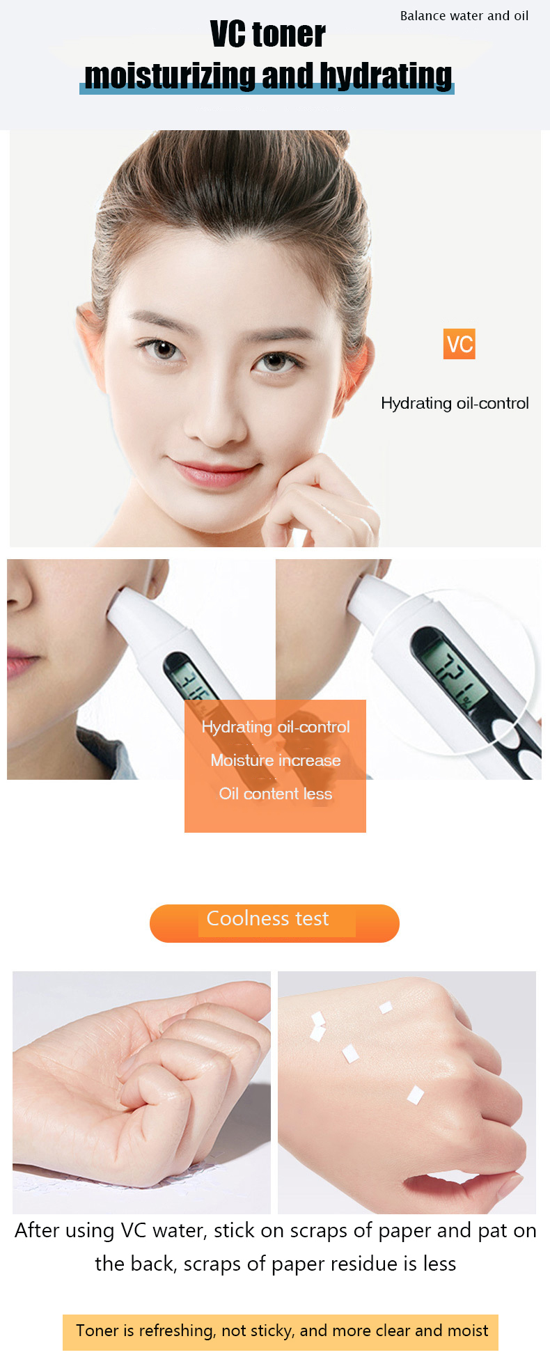 OEM New Products 300ML 500ml Skin Care Vitamin C Bright Moisturizing Whitening VC Face Care Toner