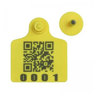China RFID cattle ear tag,UHF ear tag,barcode ear tag,cow ear tag,laser printing ear tag,80*70mm,plastic TPU,easy to tracking on sale