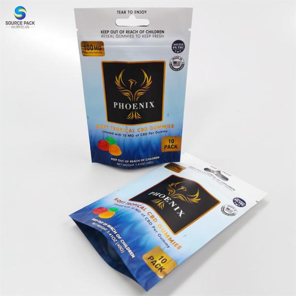 Metallic Printing Marijuana Bag Weed Packaging Mylar Stand Up Pouch