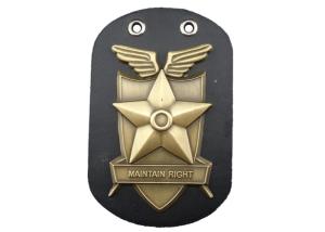 Wholesale Promotional Gift Maintain Right Leather Badge, Personalized Keychains with Antique Gold Plating and Ball Chain from china suppliers