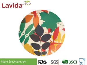 Wholesale Round Shape Reusable Bamboo Dinner Plates Smooth Surface For Dining / Kitchen from china suppliers