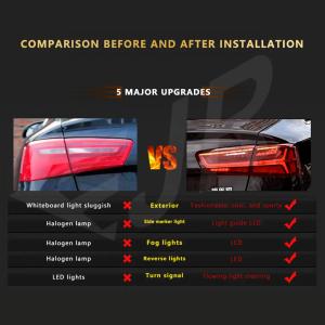 Wholesale 12-15 For Audi A6L LED Taillight Assemblies C7 Modified 18 Audi C7PA Rear Tail Light Flow Steering Turn Brakes Car Lamp from china suppliers