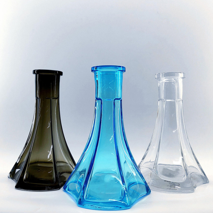 Glass Shisha Vase for Beverage Round Hokah Wine Bottle Bowl Pot Russian Vessel