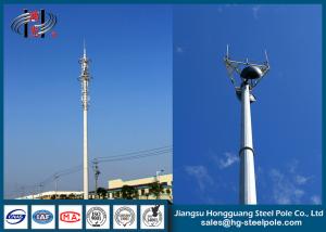 China Powder Coated Round Steel Utility Telecommunication Poles with Lighting Rod on sale