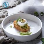 FDA Scratches Resistant Food Beverage Deep Porcelain Plate In Oven Industrial