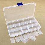 15 Grid Plastic Storage Box Removable Divider Black Lock Organizer