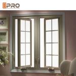 Residential Push Out Casement Windows / Aluminium Pivoting Window With Grid