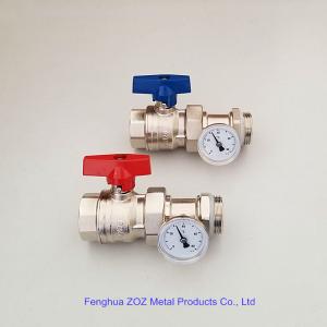 Wholesale Manifold Ball Valve With Temperature Gauge , 1'' Ball Valves Pair and Temperature Gauge for Radiant Heating from china suppliers