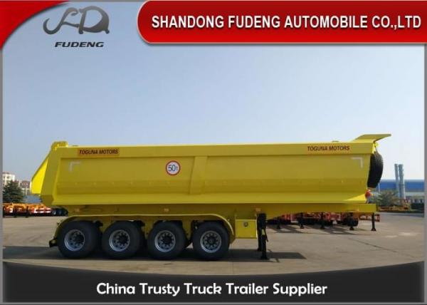 Quality Tri - Axles U Shape Dump Semi Trailer For Earth Work , Carbon Steel Material for sale