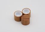18 / 410 Plastic Screw Caps With Bamboo Covered For Essential Oil Bamboo Screw