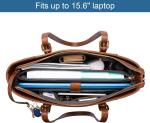 LOVEVOOK LAPTOP BAG FOR WOMEN, STRUCTURED LEATHER COMPUTER BAG, PROFESSIONAL