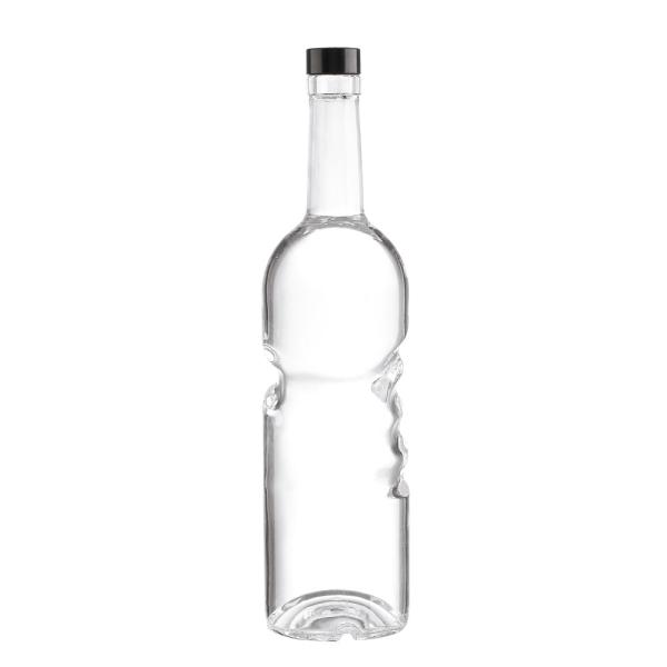 Customized Matte Dark Glass Vodka Bottle Glass Collar Material and Spray Cap