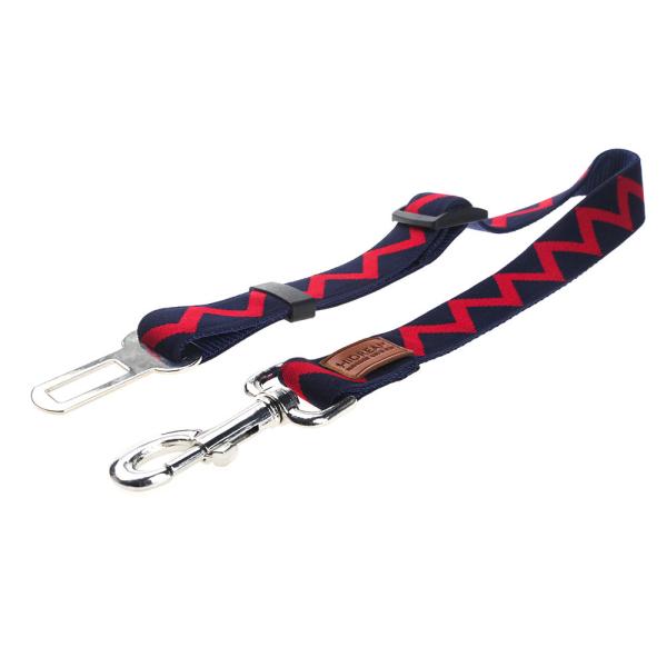 61cm Large Dog Safety Leash Car Seat Belt For Cargo Area With Striped Elastic