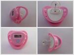 Pink Accurate Baby Pacifier Thermometer with Liquid Crystal Display
