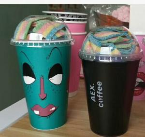 Wholesale FDA Plastic Coffee Cups Disposable Insulated Beverage With Plastic Lid and lable printing from china suppliers