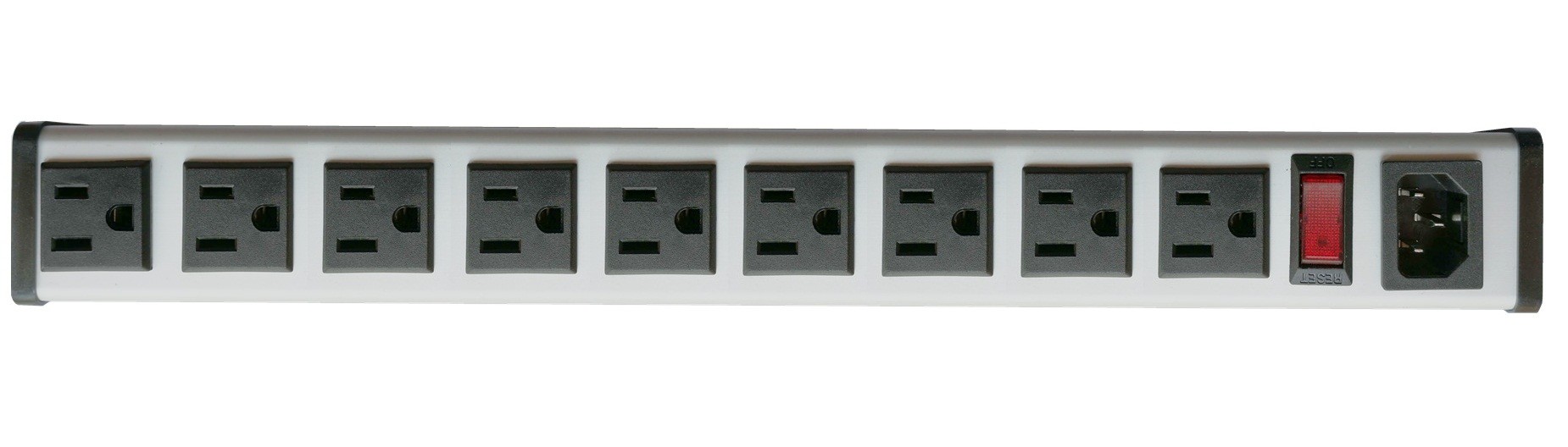 Rack Mount Indoor PDU Power Distribution Unit , 9 Outlet Heavy Duty Power Strip