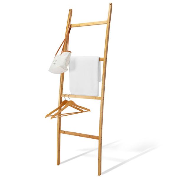 Upgrade Your Bathroom and Living Room Decor with a 6ft BAMBOO Towel Ladder Four