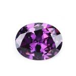 8x6mm Loose Gemstone European Machine Cut Amethyst Color Oval Shape Synthetic