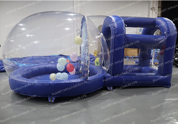 Custom Backdrop 10ft Human Size PVC Giant Jumping Bubble Bouncer House Inflatable Bouncy Snow Globe for Christmas Decoration