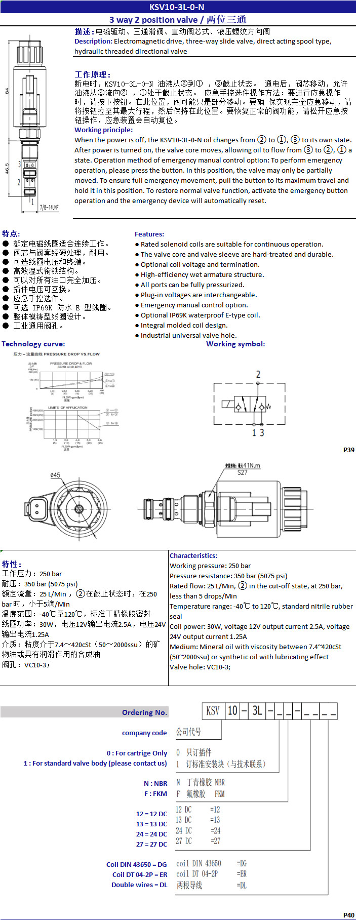 Cartridge Solenoid Valve With 2 POSITION 3 WAY Oil Control Cut Off Valve