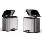 2 Compartment Household Bathroom Stainless Steel Pedal Bin Trash Bin 3L*2